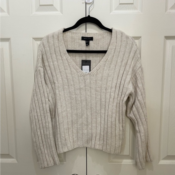 Cream Ribbed Sweater - Picture 1 of 4